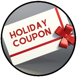 Holiday coupon with a red bow